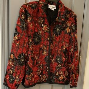 Embellished Floral Blazer with Vintage-Inspired Design L